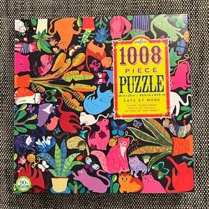 eeboo Cats at Work 1008 Piece Puzzle Excellent Condition
